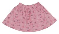 Světlerůžová kolová sukně s květy Topolino
