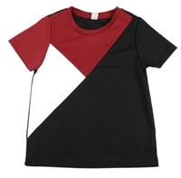 Černo-červeno-bílé sportovní tričko Shein