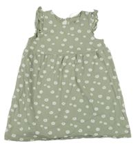 Zelenošedé bavlněné šaty s kytičkami H&M