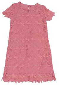Růžové krajkové šaty s kytičkami YD