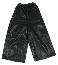 Černé chino koženkové culottes kalhoty RESERVED