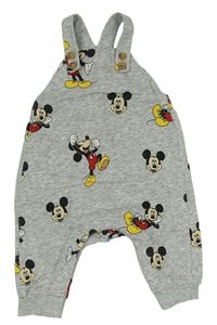 Šedé melírované laclové tepláky s Mickey H&M