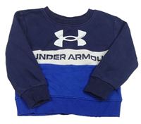 Tmavomodro-safírovo-smetanová funkční mikina s logem UNDER ARMOUR