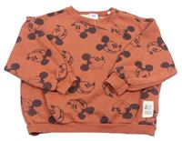 Cihlová oversize mikina s Mickey ZARA