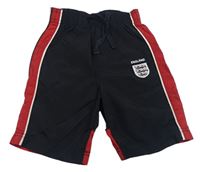 Černo-červené chino šusťákové sportovní fotbalové kraťasy England Next