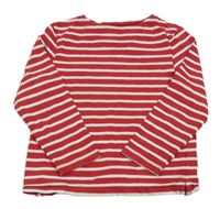 Červeno-bílé pruhované mikinotriko jacadi