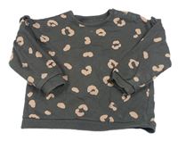 Tmavošedo-pudrová vzorovaná mikina s volánky George