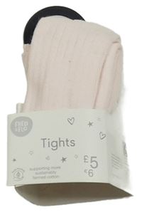 Nové - světlerůžové žebrované punčocháče F&F