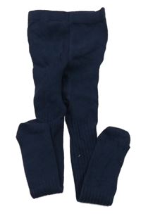 Tmavomodré žebrované punčocháče