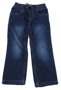 Tmavomodré podšité rifle s úpletový pasem lupilu