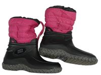 Černo-tmavorůžové gumovo/šusťákové sněhule se vzorem G&G vel. 36