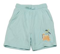Světlemodré teplákové kraťasy s dinosaurem a palmou George