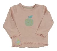Světlerůžové triko s jablíčkem a ptáčkem George