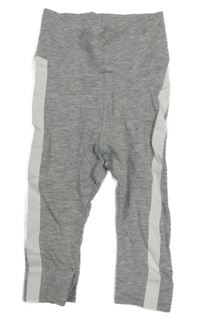 Šedé melírované legíny s bílým pruhem H&M