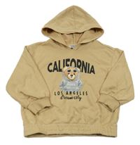 Písková oversize mikina s medvídkem a nápisy a kapucí LC WaIKIKI
