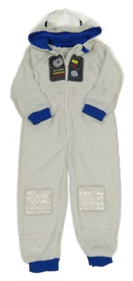 Bílo-safírová plyšová kombinéza s kapucí - kosmonaut PRIMARK