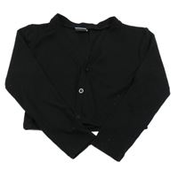 Černý žebrovaný propínací crop svetr Y.F.K.