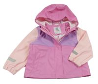 Růžovo-fialovo-světlerůžová nepromokavá bunda s kapucí Kiki&Koko