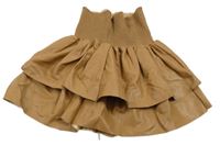 Hnědá vrstvená koženková sukně 