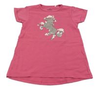 Tmavorůžová tunika s koníkem z překlápěcích flitrů Topolino