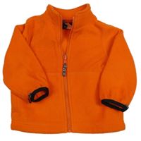 Tmavooranžová fleecová propínací mikina PLACE