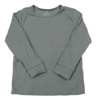 Khakišedé žebrované triko H&M