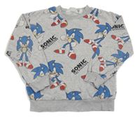 Šedá melírovaná mikina se Sonicem H&M