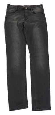 Tmavošedé high waist rifle H&M