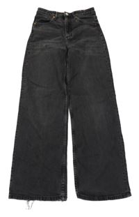 Černé wide leg high waist rifle H&M