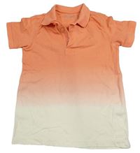 Korálovo-bílé ombré polo tričko Nutmeg
