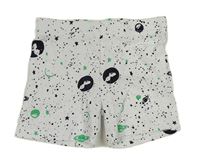 Bílé skvrnité bavlněné kraťasy s planetami H&M