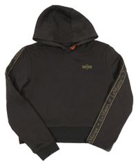 Antracitová crop mikina s kapucí Lemieux