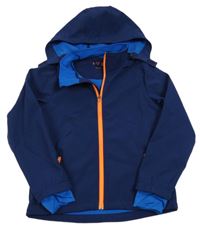 Tmavomodrá softshellová bunda s kapucí TCM