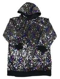 Barevné flitrové šaty s kapucí Dunnes