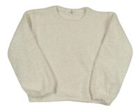 Smetanový chlupatý svetr H&M