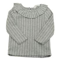 Šedé melírované žebrované úpletové triko s límečkem Primark