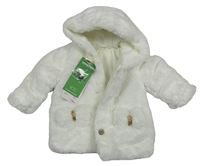 Nové - Bílá kožešinová zateplená bunda s kapucí Orchestra