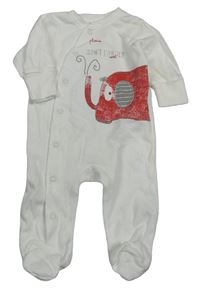 Bílý overal se slonem Next