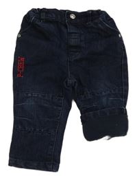 Tmavomodré podšité rifle s nápisem C&A