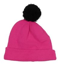 Neonově růžová čepice s bambulí Sinsay