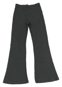 Tmavošedé žebrované flare legíny George