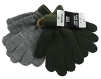 Nové - 2x prstové rukavice - khaki + šedé melírované Pep&Co