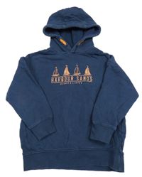 Tmavomodrá mikina s loďkami a kapucí Next