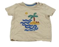 Béžové tričko s palmou George