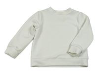 Smetanová žebrovaná sametová mikina