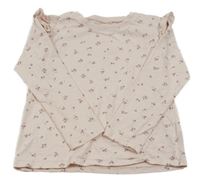 Růžové květované triko s volánky Next