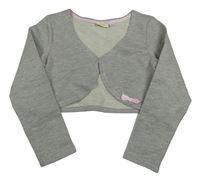 Šedé třpytivé pruhované teplákové bolerko Kids