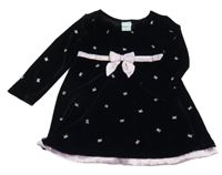 Černé sametové šaty s mašlemi