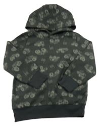 Antracitová fleecová mikina s monster trucky a kapucí Kiki&Koko