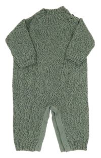 Zelený melírovaný vlněný overal George